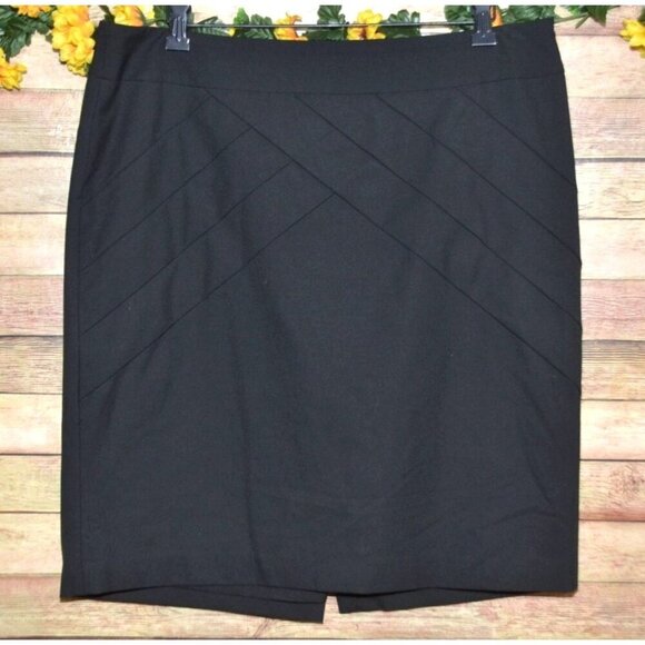 The Limited Collection Ladies 12 Black Knee Length Pencil Skirt Stretch Career - Picture 1 of 10